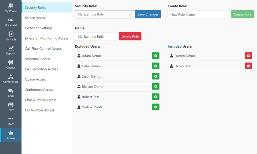 Intulse App Screenshot Admin Security Roles