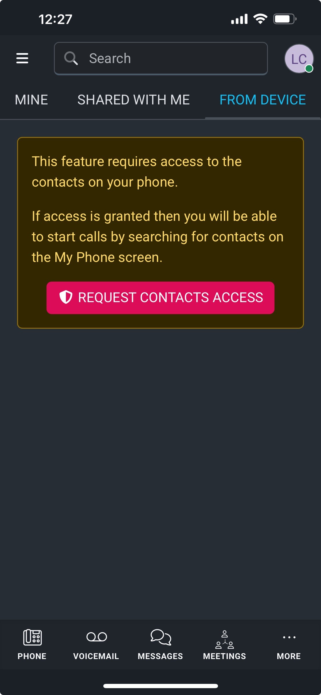 Contacts from Device